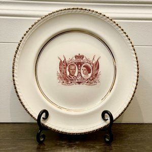 Cassidian 22K Gold Commemorative Plate Duke of Edinburgh and Princess Elizabeth